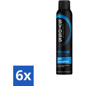 6 x SYOSS - Volume Droogshampoo - Shampoo - Voor Volumeboost - 200ml - Droogshampoo - Volume Shampoo - Haarvolume - Fris Haar - Haarverzorging