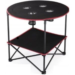 Ariko Opvouwbare Campingtafel - Met Bekerhouder - Stevig Polyester - Inklapbaar - Lichtgewicht 2 Kg - 72cm Blad - 63cm Hoog - Met Handige Reistas
