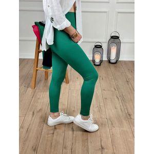 Geribbelde legging High waist | Groen