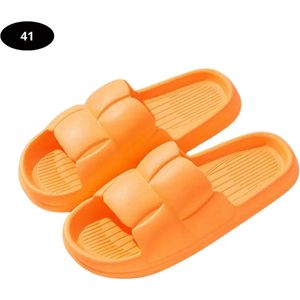 Nivard Badslippers Dames - Comfortabel - Flip Flops - Sauna - Zomer - Oranje - Maat 36