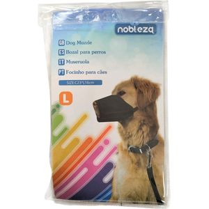 Nobleza Muilband hond - Muilkorf hond - Honden muilkorf - Stoffen muilkorf - Zwart - Mesh stof - L