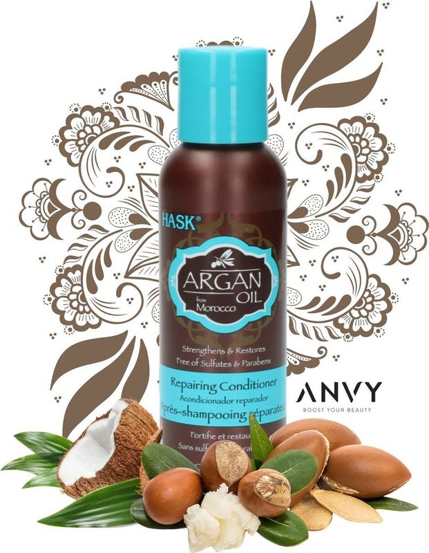 Hask Conditioner Argan Oil Repairing Conditioner Travelsize - Leave-In Conditioner - Crèmespoeling