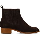 Manfield - Dames - Bruine suède enkellaarsjes - Maat 36