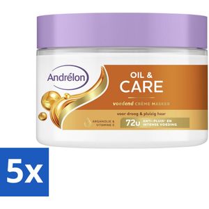 Andrélon – Crème Haarmasker – Oil & Care – 300 ml - Bulkverpakking - 5 stuks