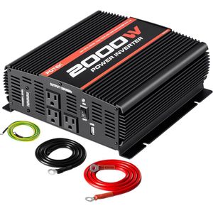2000W Power Inverter met 3 AC-uitgangen en USB-poort voor Auto