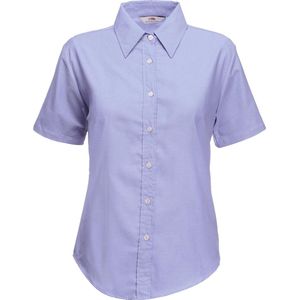 Fruit Of The Loom Vrouwen Dames-Fit Oxford-shirt Korte Mouwen (Oxford Grijs)