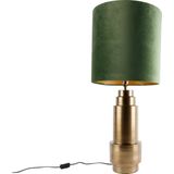 QAZQA bruut - Art Deco Tafellamp met kap - 1 lichts - H 92 cm - Groen - Woonkamer | Slaapkamer | Keuken