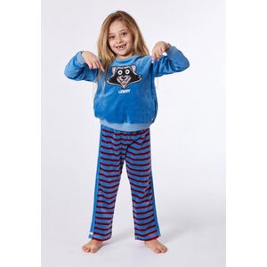 Woody pyjama meisjes - blauw - wasbeer - 212-1-PDV-V/858 - maat 152