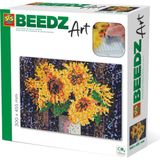 SES Beedz Art - Zonnebloemen - 7000 strijkkralen - kunstwerk van strijkkralen - complete set inclusief grondplaten en strijkvel