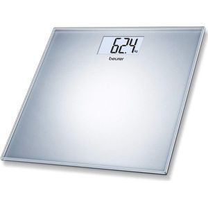 Digitale Personenweegschaal van Glas met Groot LCD-Display - Zilver
