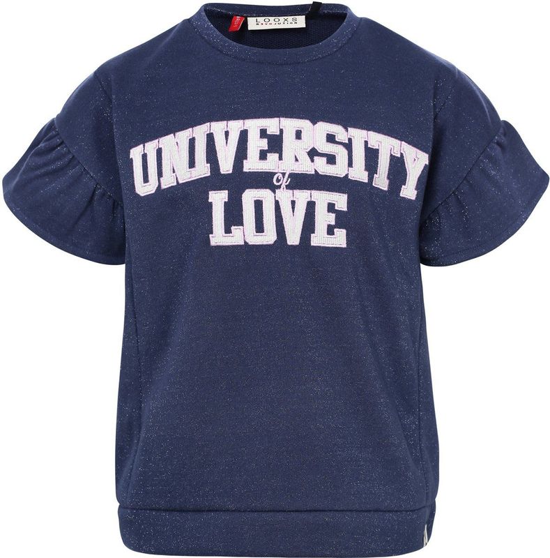 LOOXS little T-shirt donkerblauw met glitter