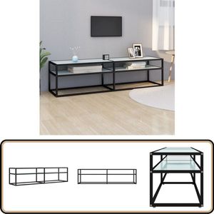 vidaXL Tv-meubel - Wit Marmerlook - 160x40x40,5 cm Televisie Kast - Tv Meubilair - Mediabox - Tv Stand - Salontafel