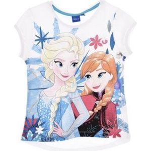 Disney Frozen Meisjes T-shirt - wit/multi - Maat 110 (5 jaar)