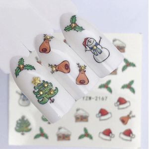 Kerst Nagelstickers - Kerstmis Nagel Stickers  - Christmas Nail Art - Nagel Decoratie - Nagelversiering - Nageldecoratie - 3D Nail Vinyls - French Manicure Stickers - Sneeuwpop