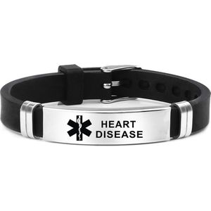 Armband hart ziekte - waarschuwingsarmband - heart disease - SOS armband volwassenen - Info armband