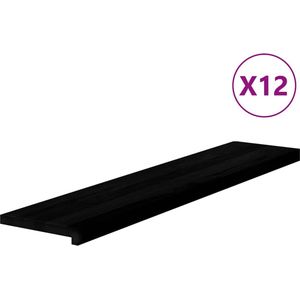 vidaXL Traptreden - 12 stuks - Massief Eikenhout - Donkerbruin Traptreden - Houten Traptreden - Eikenhouten Traptreden - Traprenovatie - Trapdecoratie
