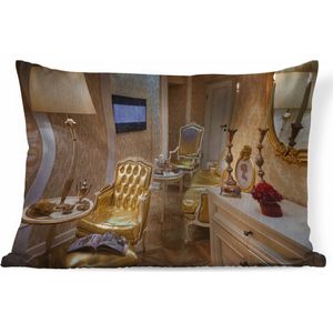 Sierkussens - Kussen - Woonkamer in een gouden huis - 60x40 cm - Kussen van katoen
