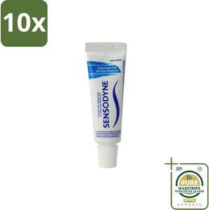 10 x Sensodyne - Tandpasta - Extra Fresh Gel - Mini - Compact voor Reizen - 15 ml - Grootverpakking - Gevoelige Tanden - Frisse Mond - Tandpasta - Reisformaat - Fluoride