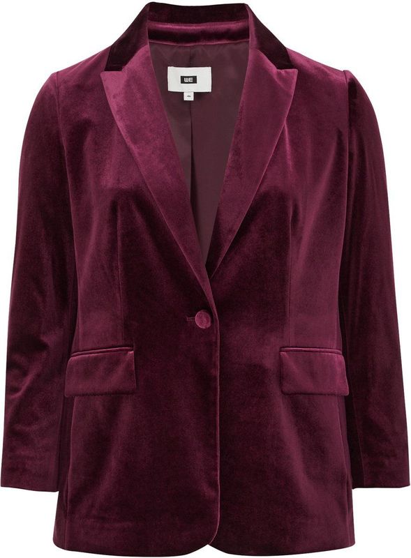 WE Fashion - Curve - Velvet Blazer - Regular Fit