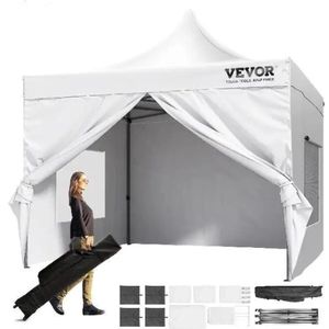 JKN Shop - Partytent - Tent - Tuin - Opvouwbaar - Wit - Feest - Waterdicht - UV filter - Lengte - 305cm - Breedte 305cm - Hoogte 320cm