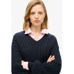 Superdry - Oversized V Neck Cable Jumper - Trui - V-hals