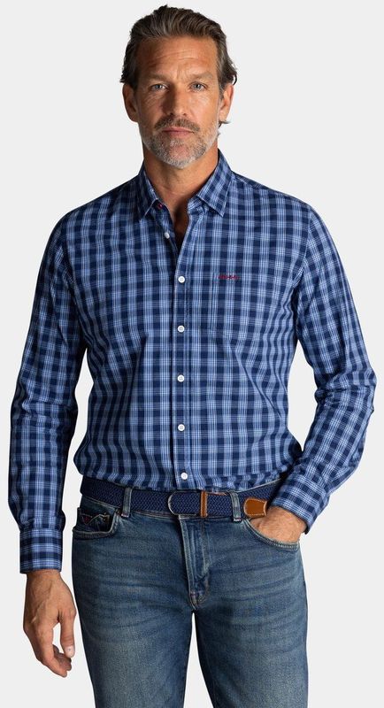 NZA - Blauw katoenen overhemd