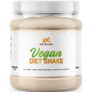 XXL Nutrition - Vegan Diet Shake - Maaltijdshake, Eiwit Shake, Maaltijdvervanger - Whey Protein Shake Incl. Vitamines & Mineralen - Chocolade - 480 Gram