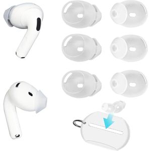 Allecto Plus - Ultradunne transparante siliconen oordopjes 4-pack voor AirPods - Antislip design.
