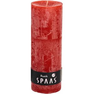 SPAAS - Rustieke geurloze Cilinderkaars hoogte 13cm, ± 95 uur - Rood - Cilinderkaars