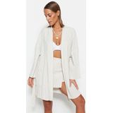 Trendyol Geweven Mini-Kimono En Kaftan Met Bruine Riem Tbess23Km00081