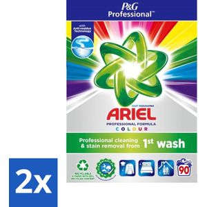 Ariel Professional - Waspoeder - Gekleurde Was - 90 Wasbeurten - Voordeelverpakking - 2 stuks