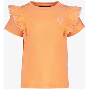 TwoDay meisjes T-shirt met ruches koraal - Oranje - Maat 92