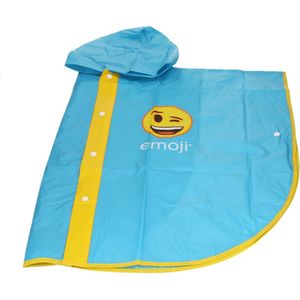 Emoji - Eenhoorn Regencape - Blauw - Regenjack voor Kinderen - 78x76cm