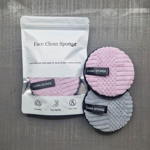 Herbruikbare make-up remover pads - cleansing sponge - 2 pieces - Grey - Purple - no skin damage - wasbaar