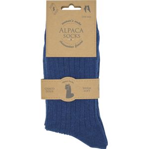 Dames Alpaca sokken - 2 paar zéér zachte & hoogwaardige kwaliteit - warmteregulerend - jeans blauw - maat 36/39
