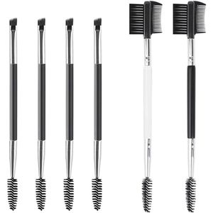 6 Stks Wenkbrauwborstel - Professionele Dubbelzijdige Wimper Kam - Hoekige Wenkbrauw en Spoolie Wimper Kam - 2 in 1 Wenkbrauw Borstel Tool - Make-up Tool voor het aanpassen van wenkbrauwen en wimpers