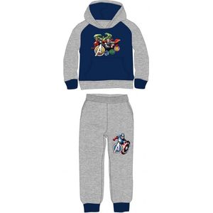 Marvel Avengers set joggingpak - trainingspak - vrijetijdspak - hoodie + Broek - grijs/blauw - 110 cm - 5 Jaar