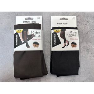 Marianne - Transparante Look Panty - 20 Denier Uiterlijk met 50 Denier Warmte en Comfort - Maat S/M - Kleur: Black/Beige