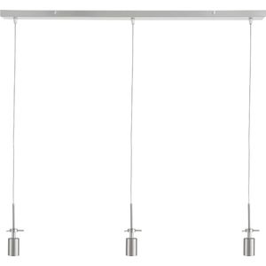 Moderne hanglamp Glass light | 1 lichts | staal geborsteld | product_lengte 100 cm | Ø 8 cm | E27 fitting | max hoogte 150 cm | woonkamer / eetkamer | transparante kabel