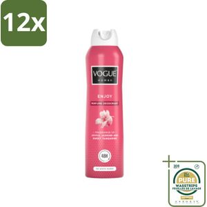Vogue Enjoy Parfum Deodorant 150 ml - Voordeelverpakking - 12 stuks - Langdurige geur - 24 uur bescherming