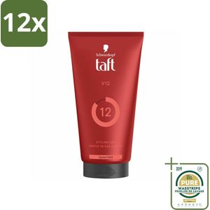 Taft - V12 - Styling Gel - Turbo fixatie - 150 ml - Voordeelverpakking - 12 stuks - Stylinggel - Turbo fixatie