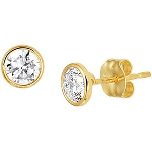 YO&NO - Oorbellen - Goud - Oorknoppen - Zirkonia - 5mm - Sieraden vrouw - 14k - 585 Goud