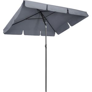 Manzibo Parasol Grijs  - Rechthoekig - Zon Bescherming -  Parasol - Luifel - Tuin Parasol - Klein - Grijs