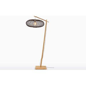 GOOD&MOJO Vloerlamp Cango - Bamboe/Zwart- 80x60x176cm - Scandinavisch,Bohemian - Staande lamp voor Woonkamer - Slaapkamer
