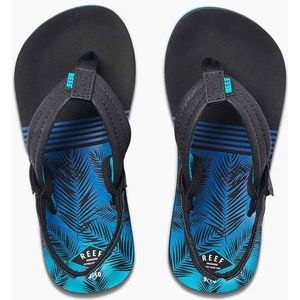 Reef Little Ahi Jongens Slippers - Aqua Palms - Maat 23/24