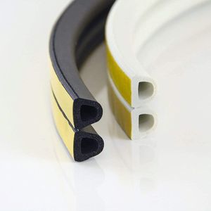 DQ-PP Raamafdichting, 1 meter, Wit, Zelfklevend, Profiel D 10x12 millimeter, Afdichtingsband, Klevend Isolatietape Klevende Afdichting Rubberen Raamafdichtingsband