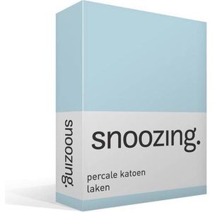 Snoozing - Laken - Lits-jumeaux - Percale katoen - 240x260 cm - Hemel