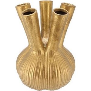 DK Design - Aglio - Rechte Vaas - 17 x 20 cm - Goud - Klein - Keramiek