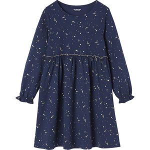 Meisjesfeestjurk - Marineblauw - Met Glanzende Sterrenprint