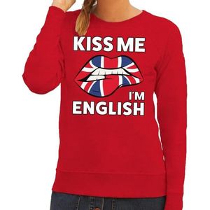 Kiss me I am English sweater rood dames - feest trui dames - Engeland kleding XS